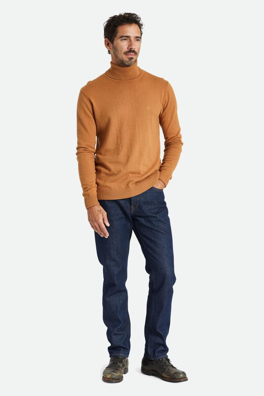 Brixton Reserve Cashmere L/S Turtleneck Triko Erkek Kahverengi | 265IYLDUF