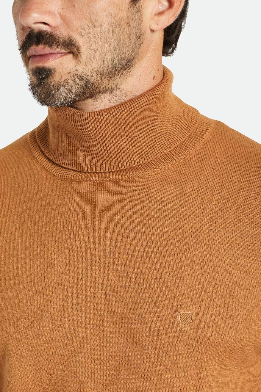 Brixton Reserve Cashmere L/S Turtleneck Triko Erkek Kahverengi | 265IYLDUF