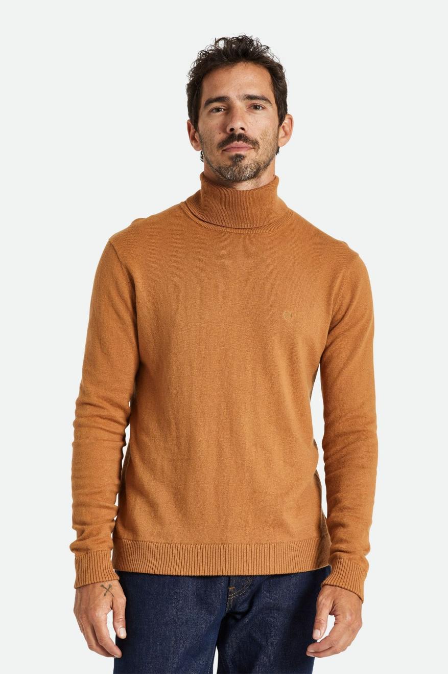 Brixton Reserve Cashmere L/S Turtleneck Triko Erkek Kahverengi | 265IYLDUF