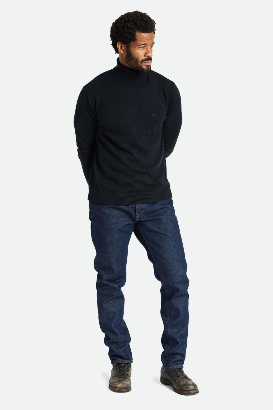 Brixton Reserve Cashmere L/S Turtleneck Triko Erkek Siyah | 539MJQGWN