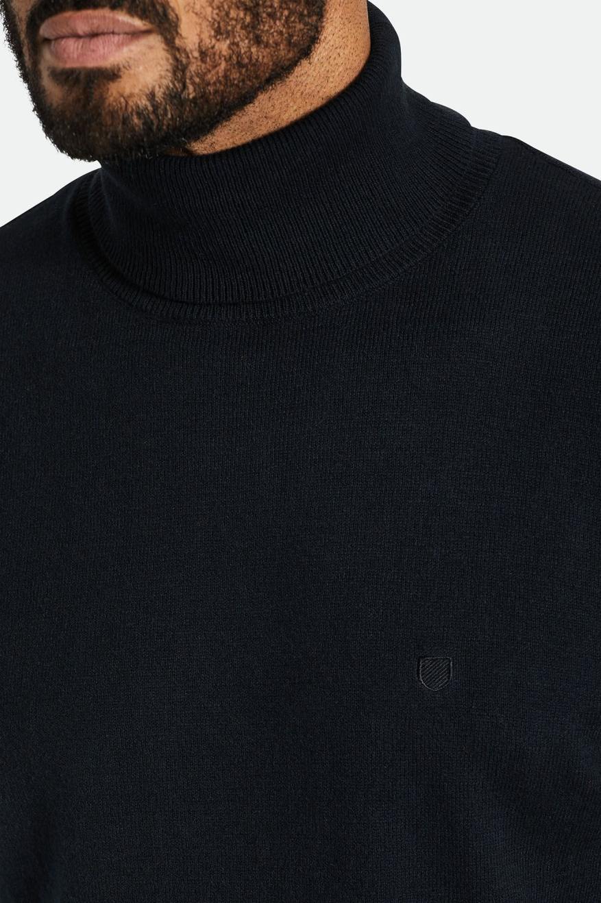 Brixton Reserve Cashmere L/S Turtleneck Triko Erkek Siyah | 539MJQGWN