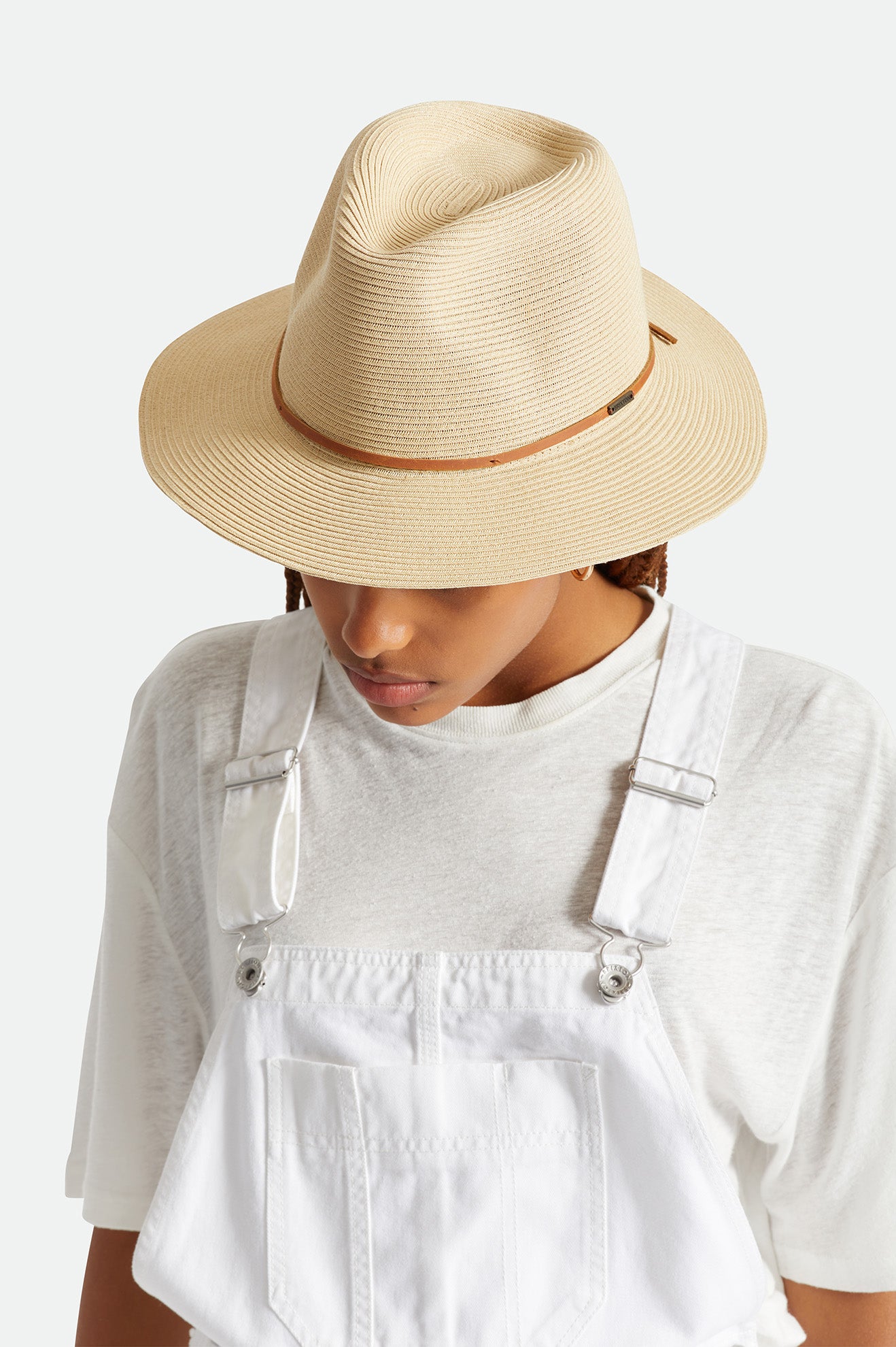 Brixton Wesley Straw Packable Fedora Fötr Şapka Kadın Kahverengi | 186OFGTVE