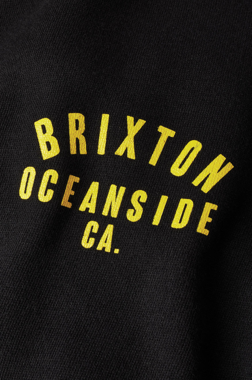 Brixton Woodburn Oceanside Fleece Kapüşonlu Sweatshirt Erkek Siyah Altın | 753PIKNFR