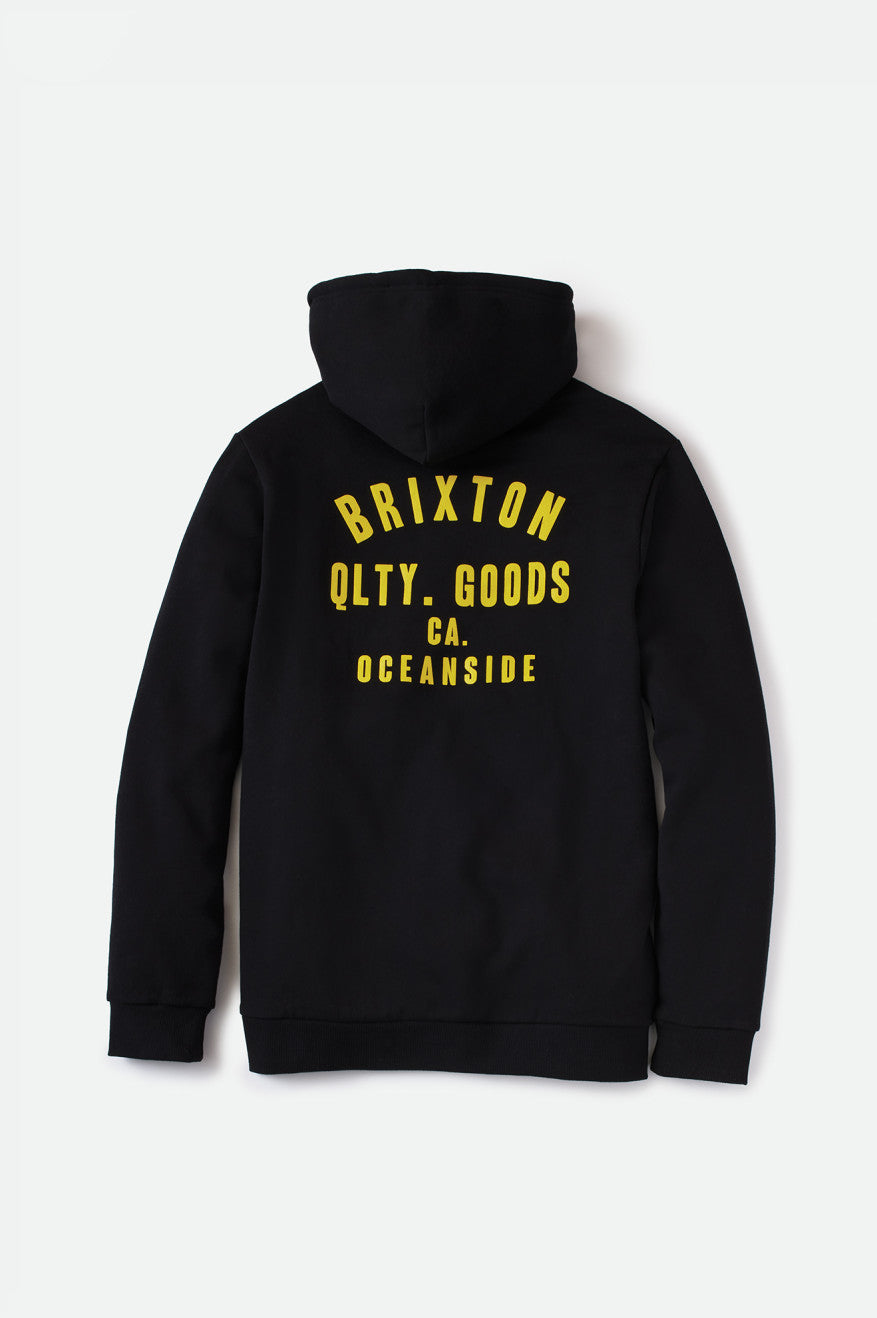 Brixton Woodburn Oceanside Fleece Kapüşonlu Sweatshirt Erkek Siyah Altın | 753PIKNFR